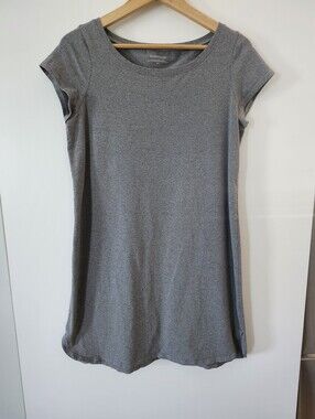 EILEEN FISHER Organic Cotton Blend Grey T-shirt Dress Size Medium | Minimalist